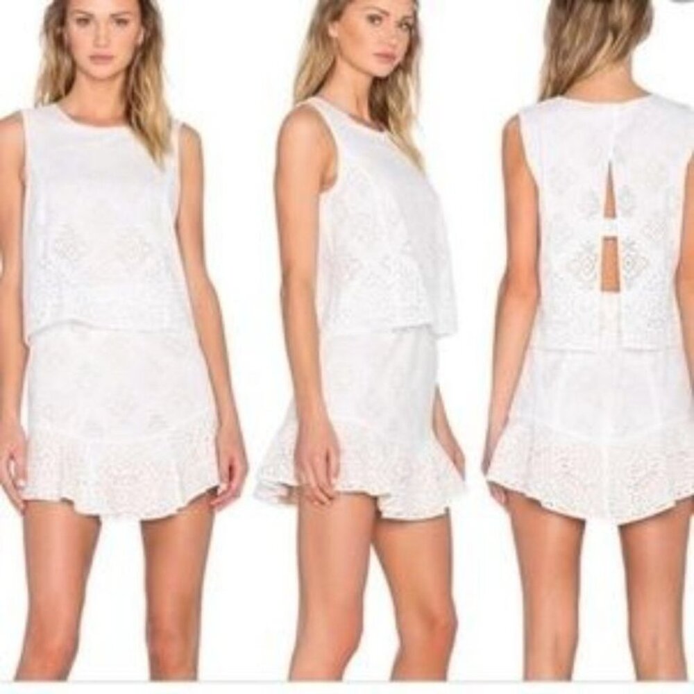 NWT BCBG MaxAzria Ivory Eyelet Boho Vivian Dress Size 6.